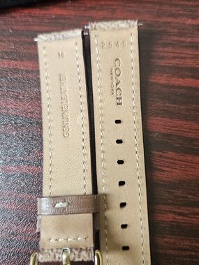 Coach Leather Watch Strap in Tan and Brown